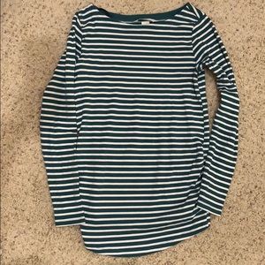 H&M Mama long sleeve jersey top in green/white